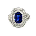 GIA Sri Lanka Sapphire Handmade Ring Statement Ring Roseark Vintage