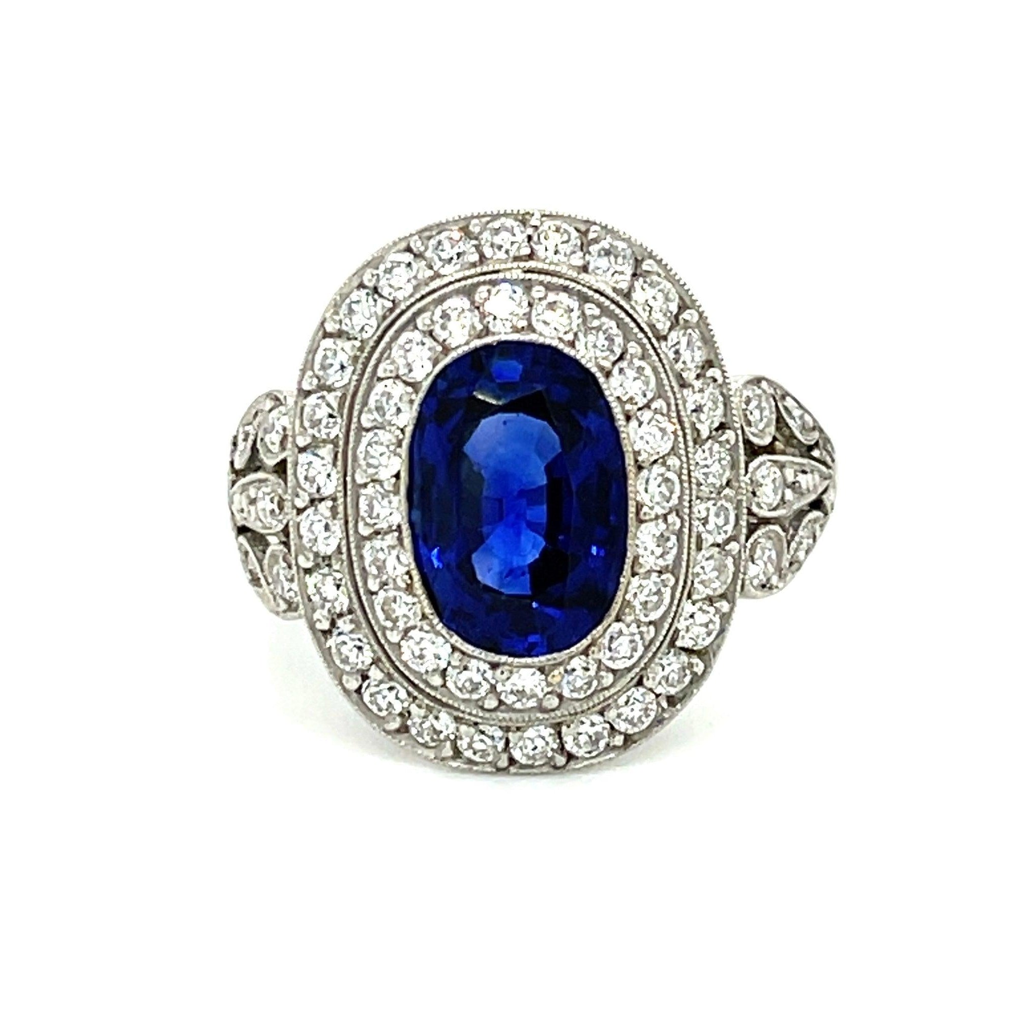 GIA Sri Lanka Sapphire Handmade Ring Statement Ring Roseark Vintage
