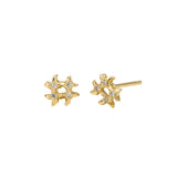 Diamond Hashtag Stud Stud Earrings Jaine K Designs Pair Yellow Gold
