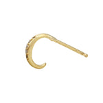 Dainty Diamond Pave Hoop Stud Hoop Earrings Jaine K Designs Single Yellow Gold