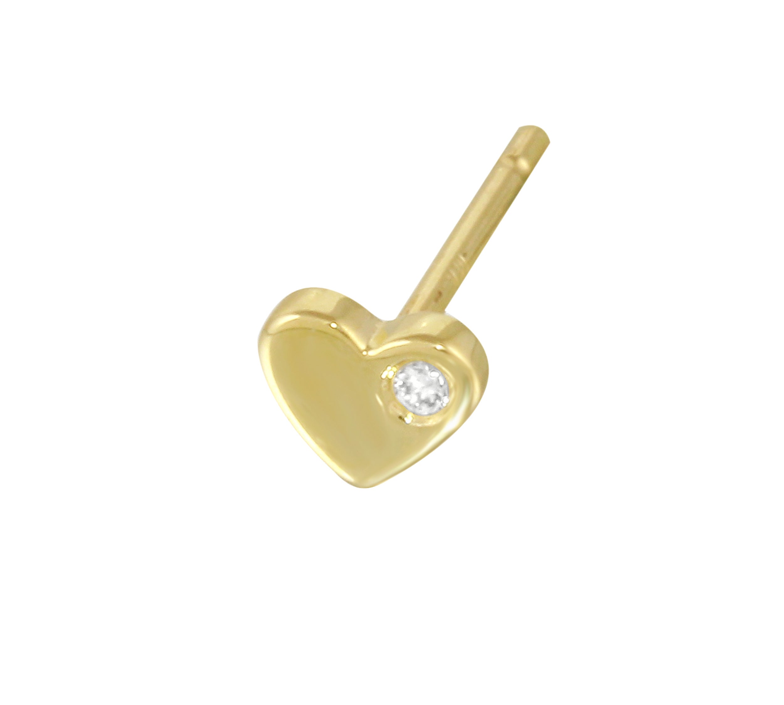 Diamond Studded Heart Earring Stud Earrings Jaine K Designs Single