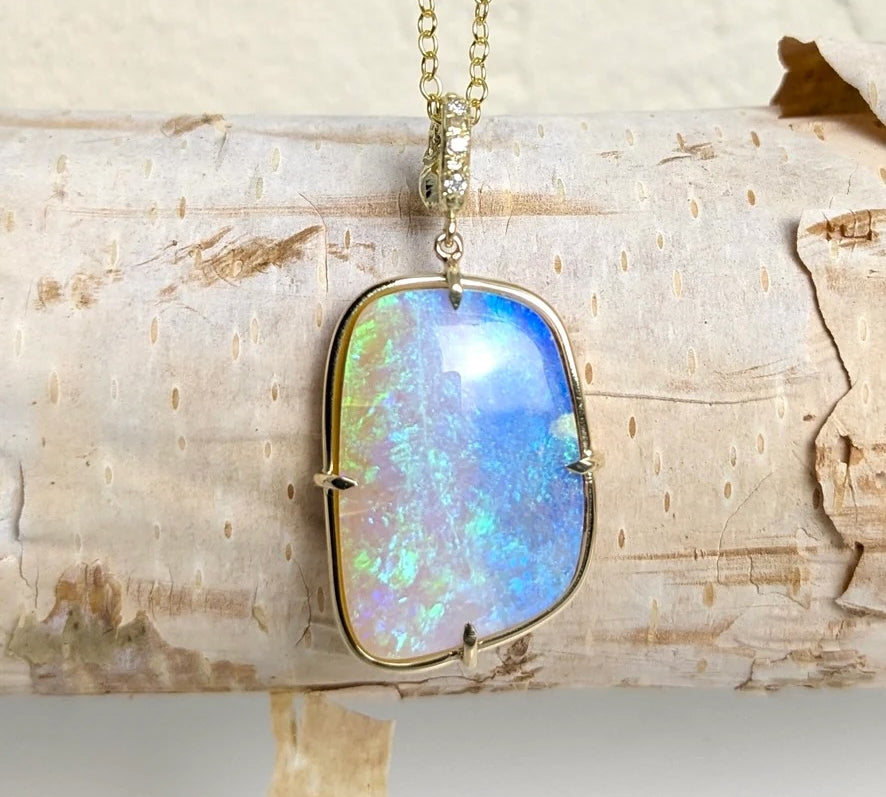 Stardust Opal Necklace Necklace Elisabeth Bell Jewelry