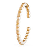 Hydrogen White Enamel Diamond Bangle, Size Two Bangle Latelier Nawbar   