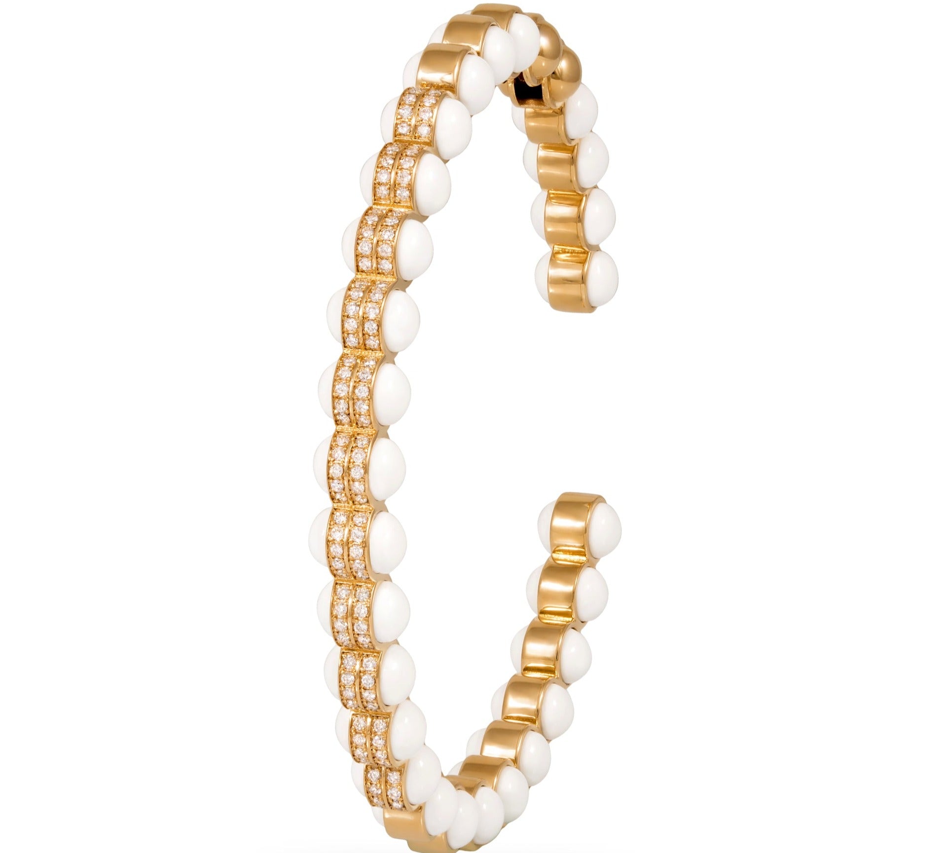 Hydrogen White Enamel Diamond Bangle, Size Two Bangle Latelier Nawbar   