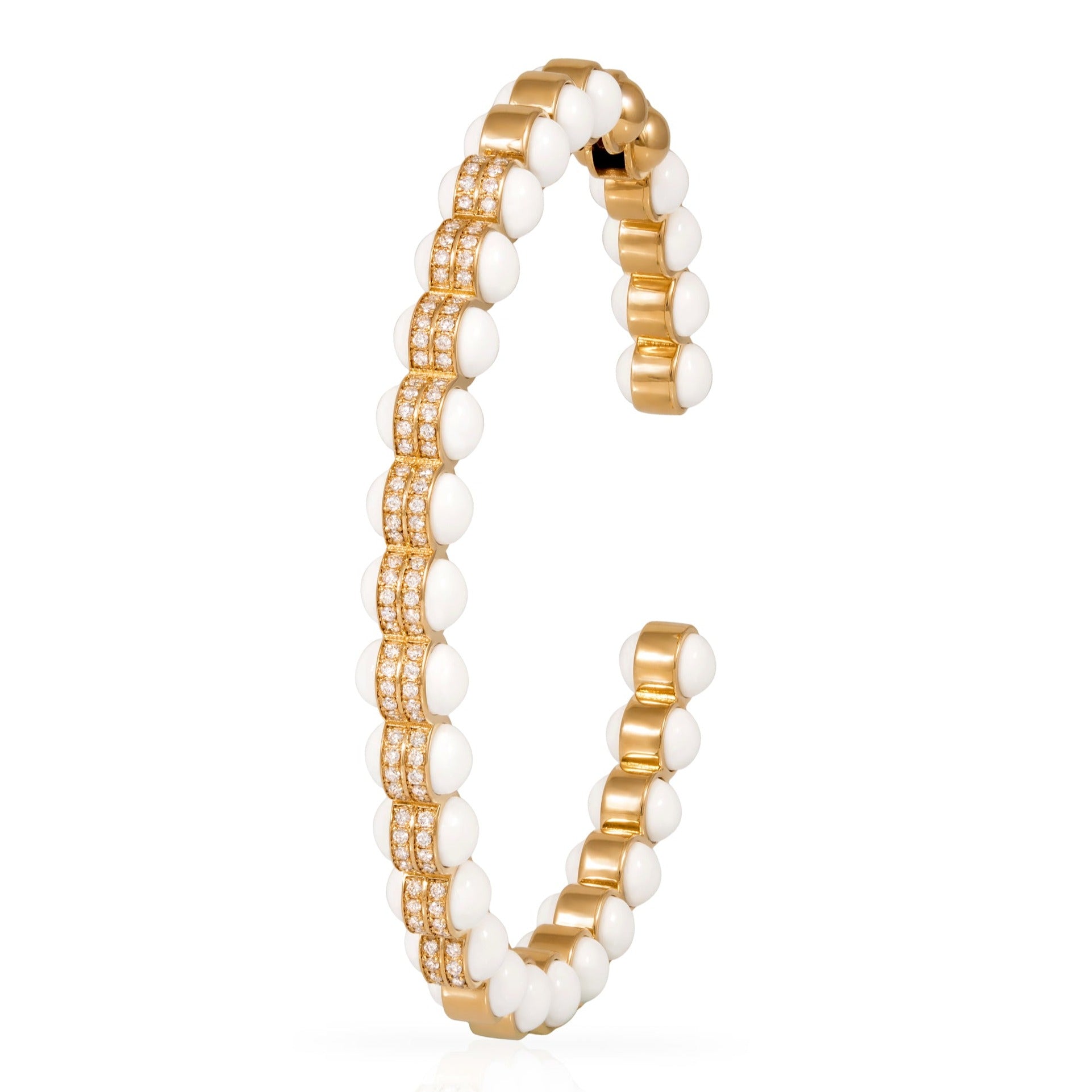 Hydrogen White Enamel Diamond Bangle, Size Two Bangle Latelier Nawbar   