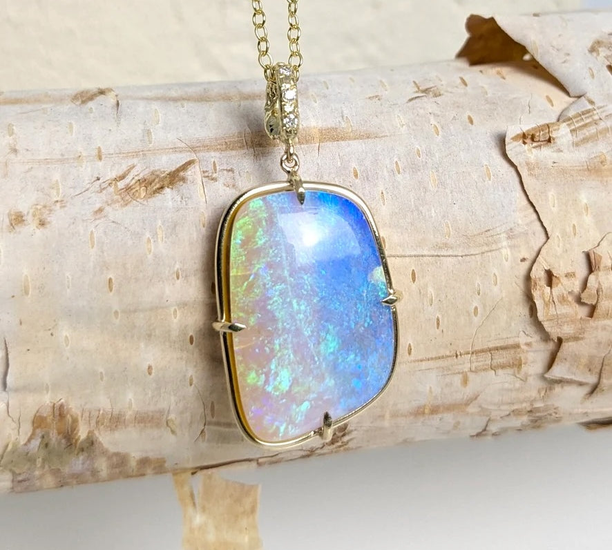 Stardust Opal Necklace Necklace Elisabeth Bell Jewelry