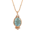 Oval Aquamarine Necklace Pendant Necklace Jaine K Designs
