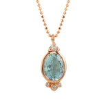 Oval Aquamarine Necklace Pendant Necklace Jaine K Designs
