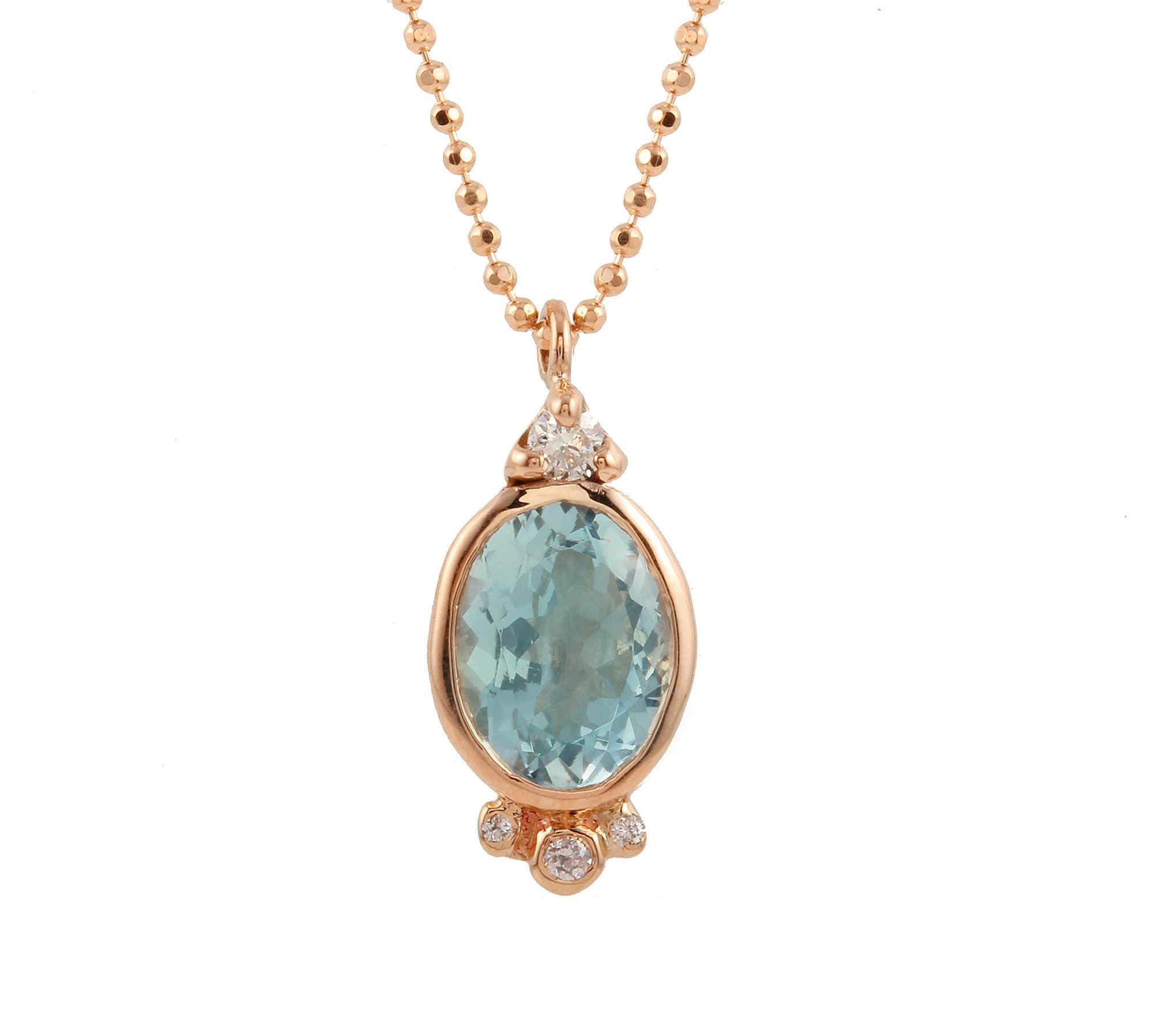 Oval Aquamarine Necklace Pendant Necklace Jaine K Designs