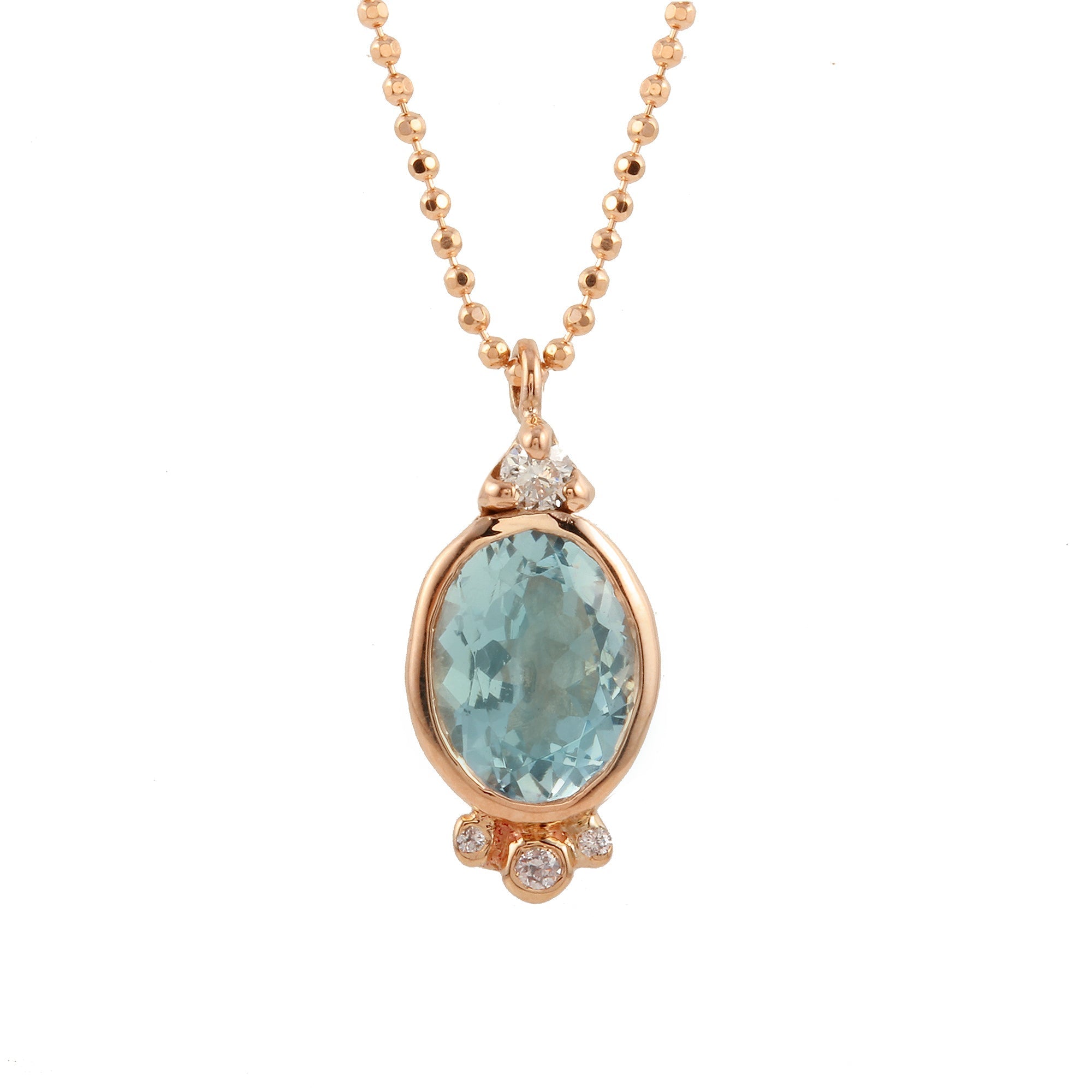 Oval Aquamarine Necklace Pendant Necklace Jaine K Designs