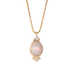 Oval Opal Necklace Pendant Necklace Jaine K Designs Rose Gold