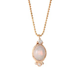 Oval Opal Necklace Pendant Necklace Jaine K Designs Rose Gold