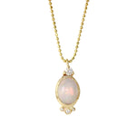 Oval Opal Necklace Pendant Necklace Jaine K Designs Yellow Gold