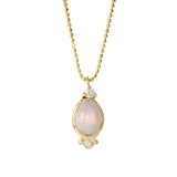 Oval Opal Necklace Pendant Necklace Jaine K Designs Yellow Gold