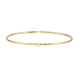 Diamond Solitaire with Pave Bangle Bangle Jaine K Designs Yellow Gold
