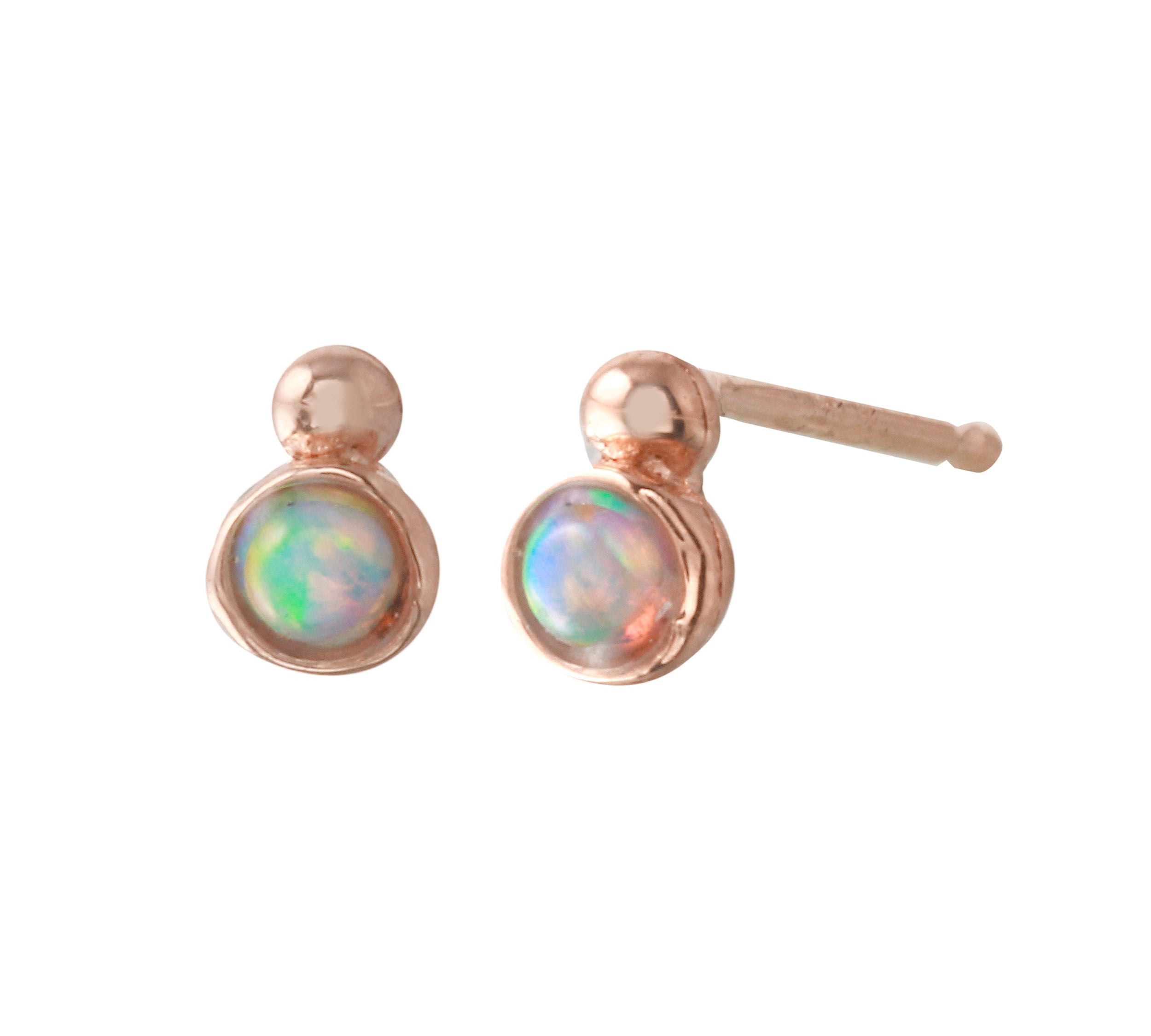 Opal Dot Stud Stud Earrings Jaine K Designs Pair