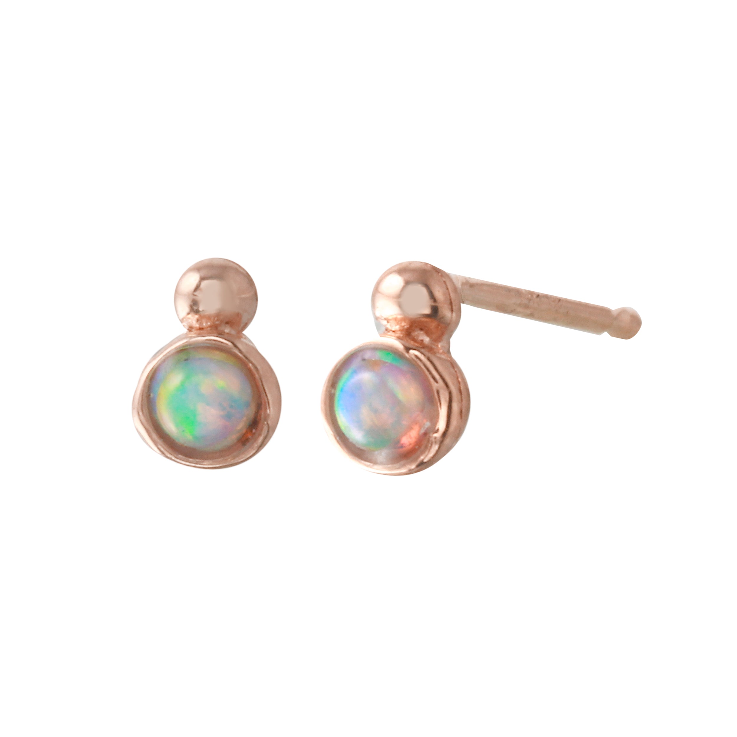 Opal Dot Stud Stud Earrings Jaine K Designs Pair