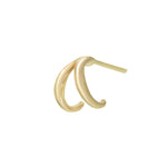 Mini Double Half Hoop Earring Hoop Earrings Jaine K Designs Single Yellow Gold