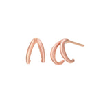Mini Double Half Hoop Earring Hoop Earrings Jaine K Designs Pair Rose gold