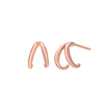 Mini Double Half Hoop Earring Hoop Earrings Jaine K Designs Pair Rose gold