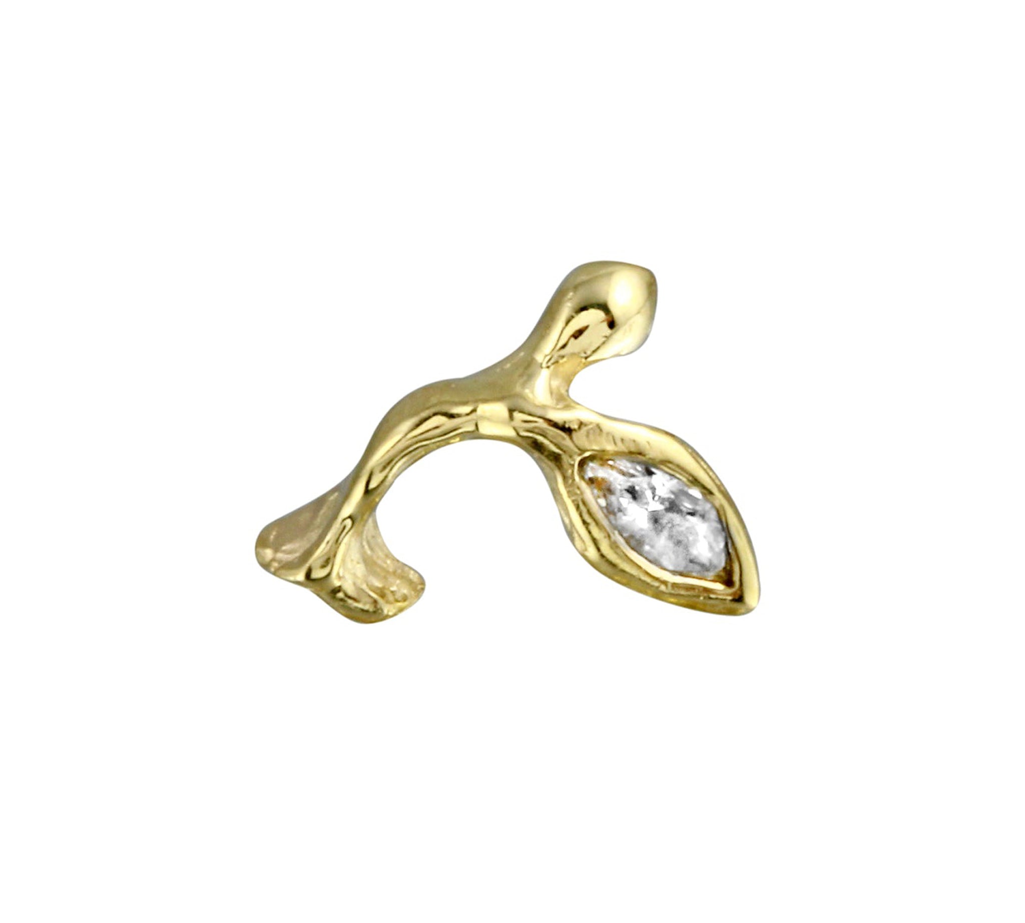 Curved Twig Marquise Diamond Earring Stud Earrings Jaine K Designs Single