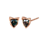 Topaz Heart Cat Stud Earring Stud Earrings Jaine K Designs Rainbow Topaz Pair
