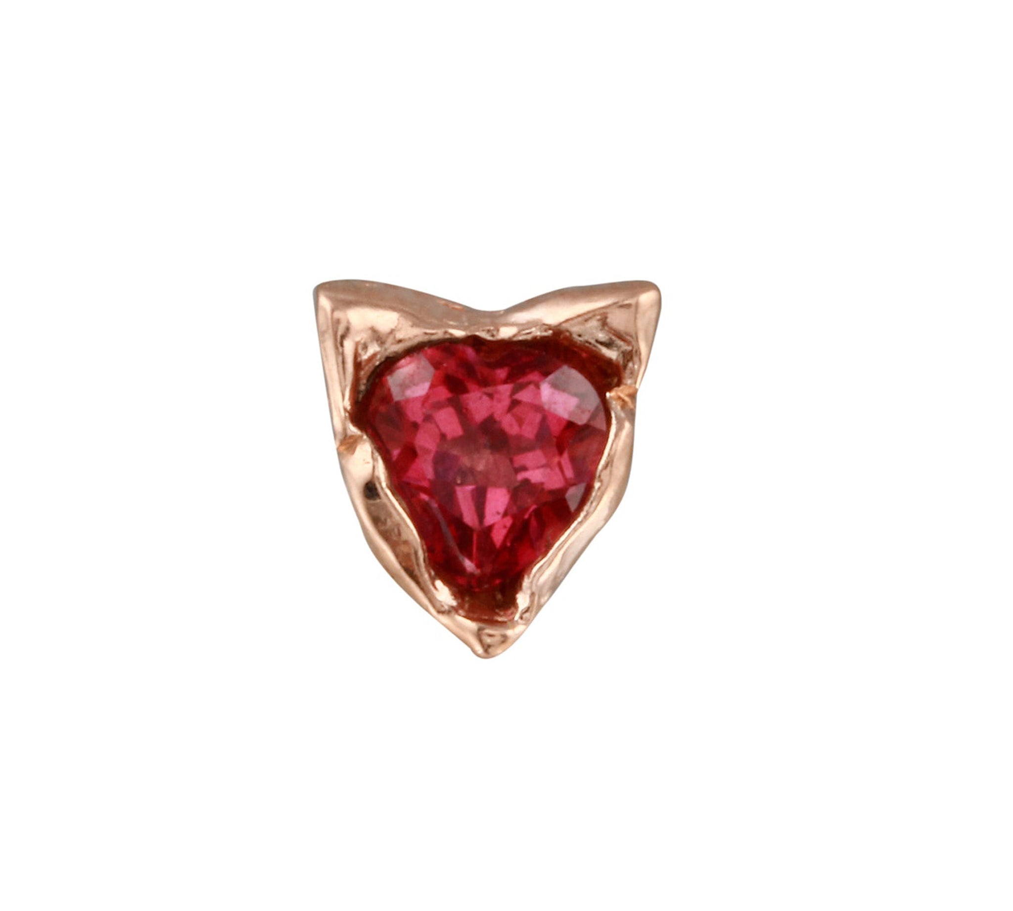 Topaz Heart Cat Stud Earring Stud Earrings Jaine K Designs Pink Topaz Single