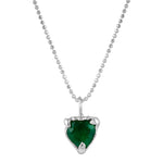 Emerald Heart Pendant Necklace Pendant Necklace Jaine K Designs White Gold