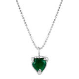 Emerald Heart Pendant Necklace Pendant Necklace Jaine K Designs White Gold