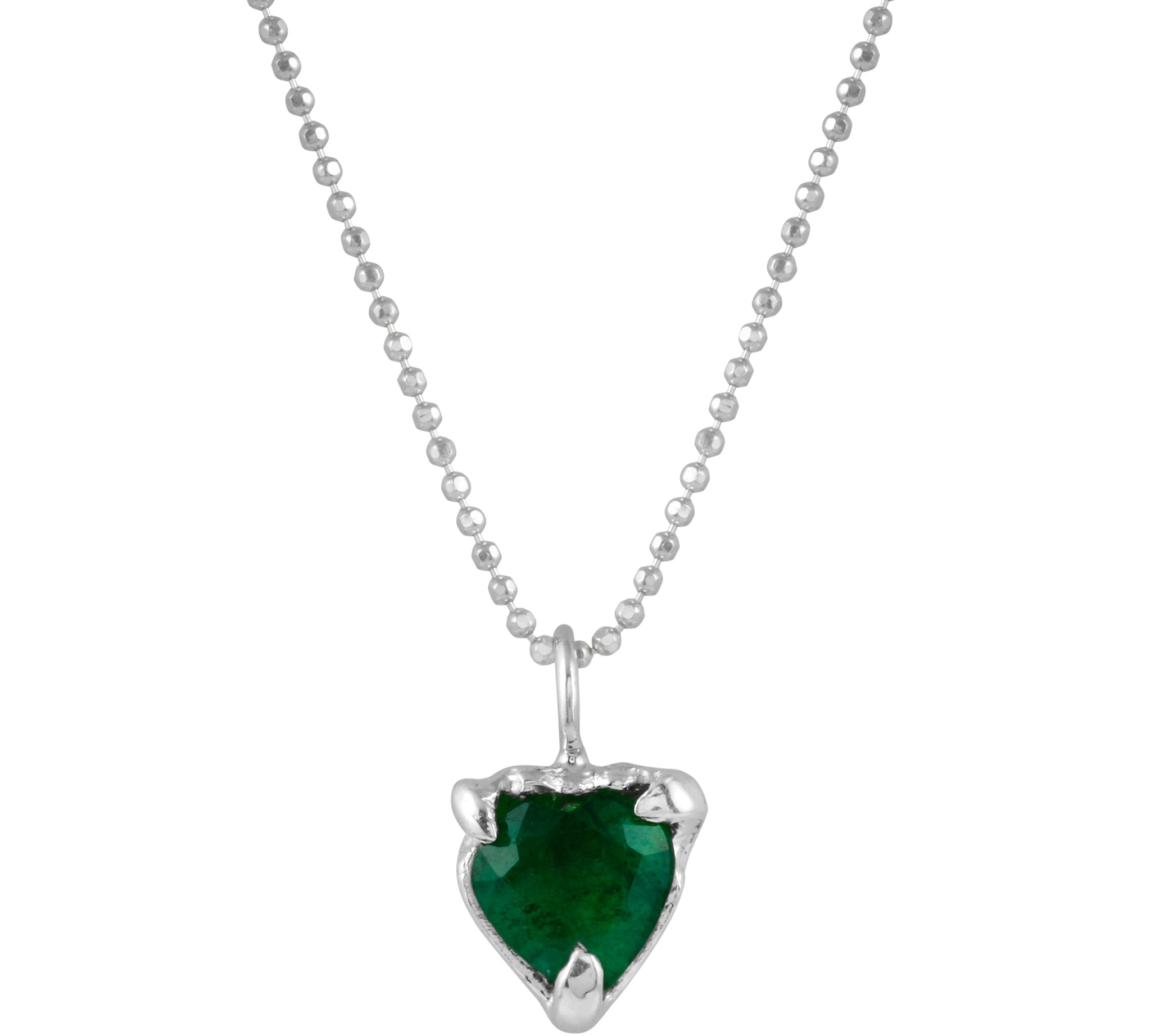 Emerald Heart Pendant Necklace Pendant Necklace Jaine K Designs White Gold