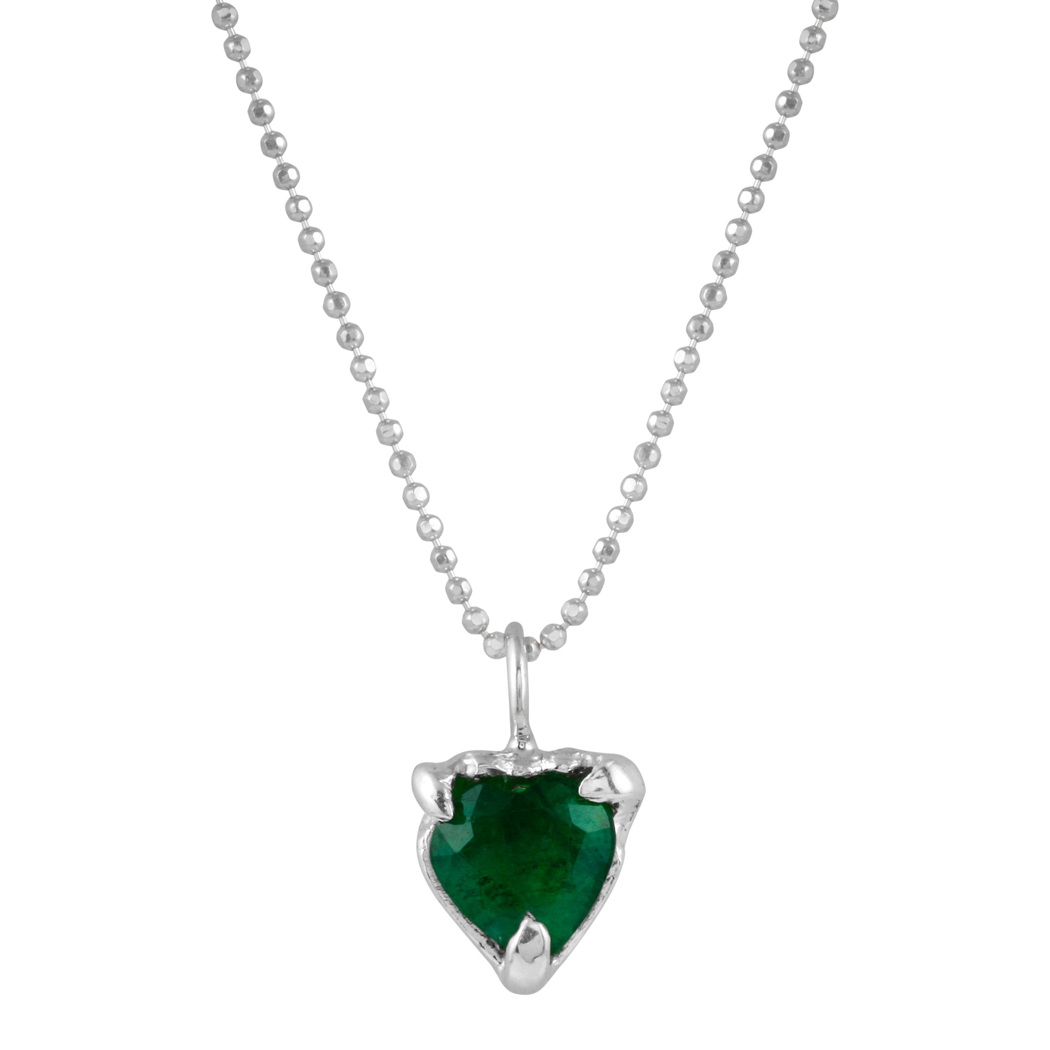 Emerald Heart Pendant Necklace Pendant Necklace Jaine K Designs White Gold