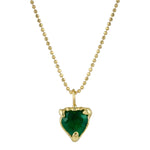 Emerald Heart Pendant Necklace Pendant Necklace Jaine K Designs Yellow Gold