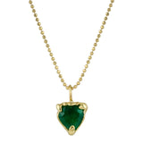 Emerald Heart Pendant Necklace Pendant Necklace Jaine K Designs Yellow Gold