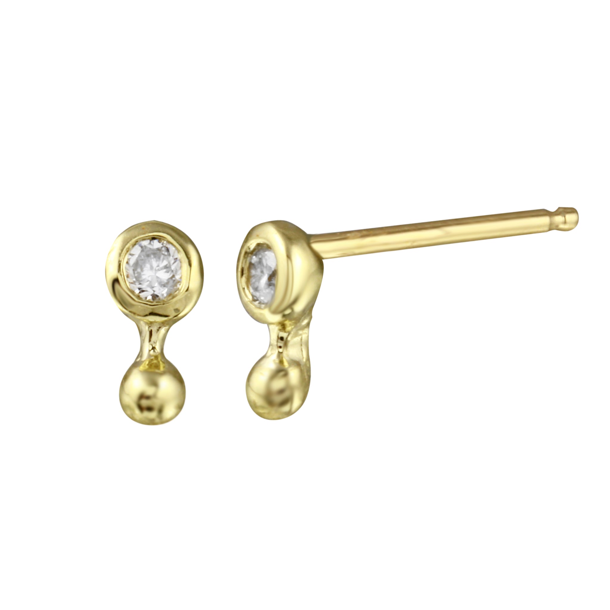 Diamond Dot Line Stud Stud Earrings Jaine K Designs Pair