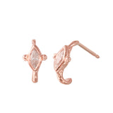 Marquise Diamond Half-Hoop Stud Stud Earrings Jaine K Designs Pair Rose Gold