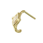 Marquise Diamond Half-Hoop Stud Stud Earrings Jaine K Designs Single Yellow Gold