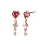 Topaz Heart Diamond Dangle Earring Drop Earrings Jaine K Designs Pair