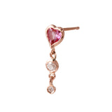 Topaz Heart Diamond Dangle Earring Drop Earrings Jaine K Designs Single