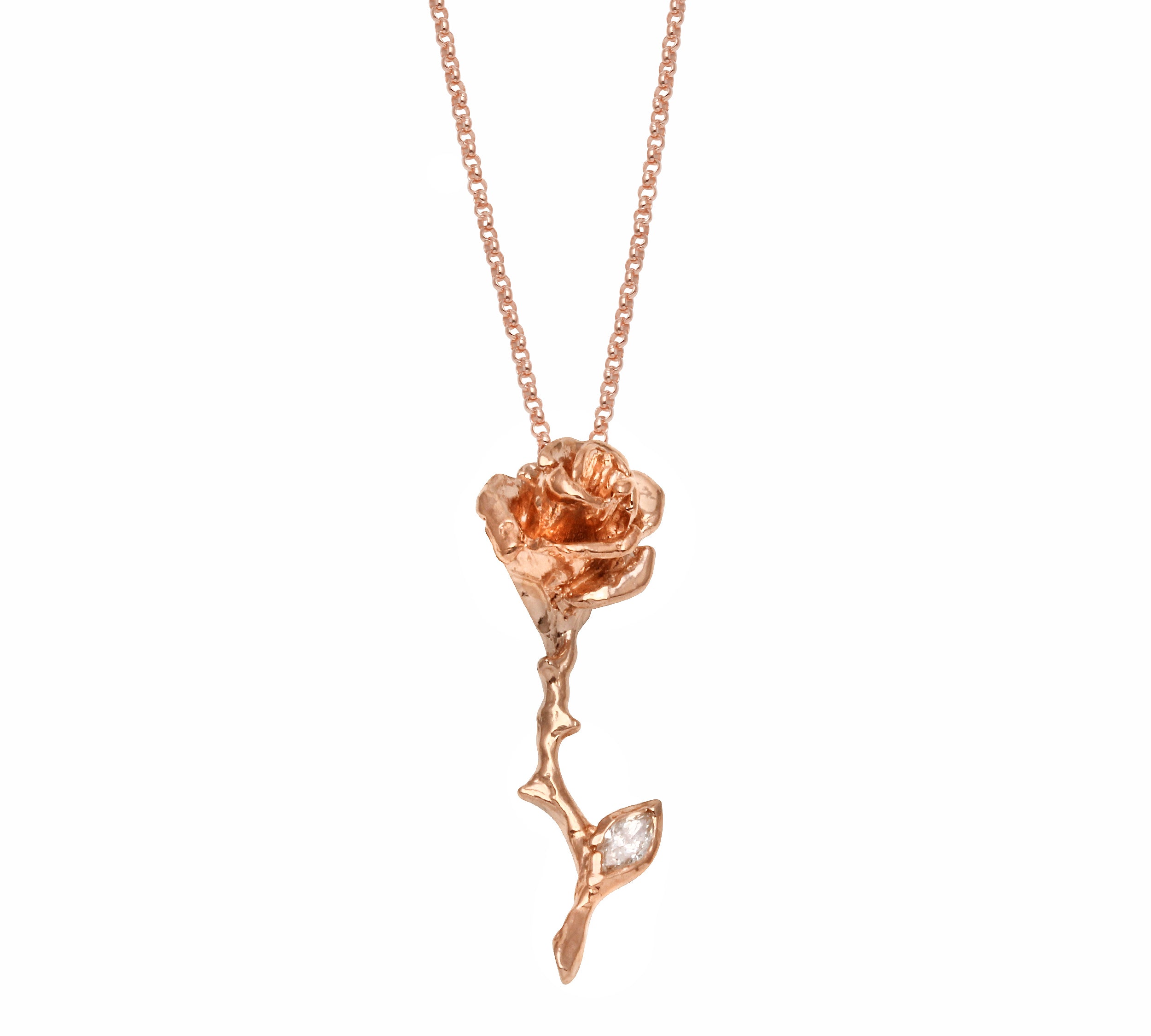 Love & Beauty is the Rose Necklace Pendant Necklace Jaine K Designs Rose Gold