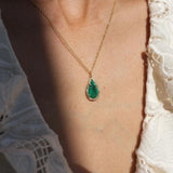 Brazilian Emerald Pear Necklace Necklace Elisabeth Bell Jewelry