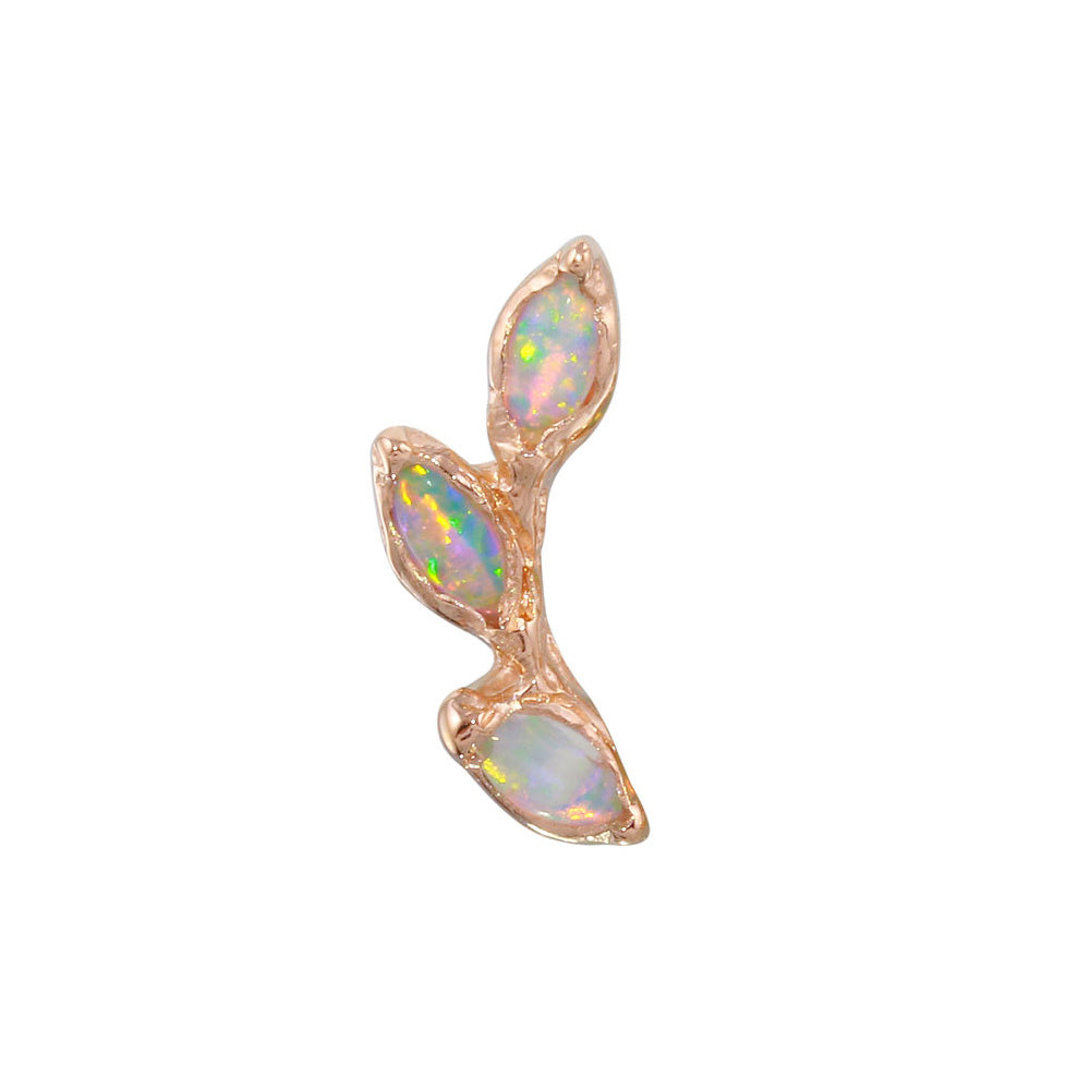 Leaf Trio Stud Earring Stud Earrings Jaine K Designs Single Opal