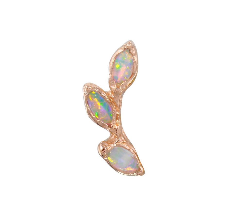Leaf Trio Stud Earring Stud Earrings Jaine K Designs Single Opal