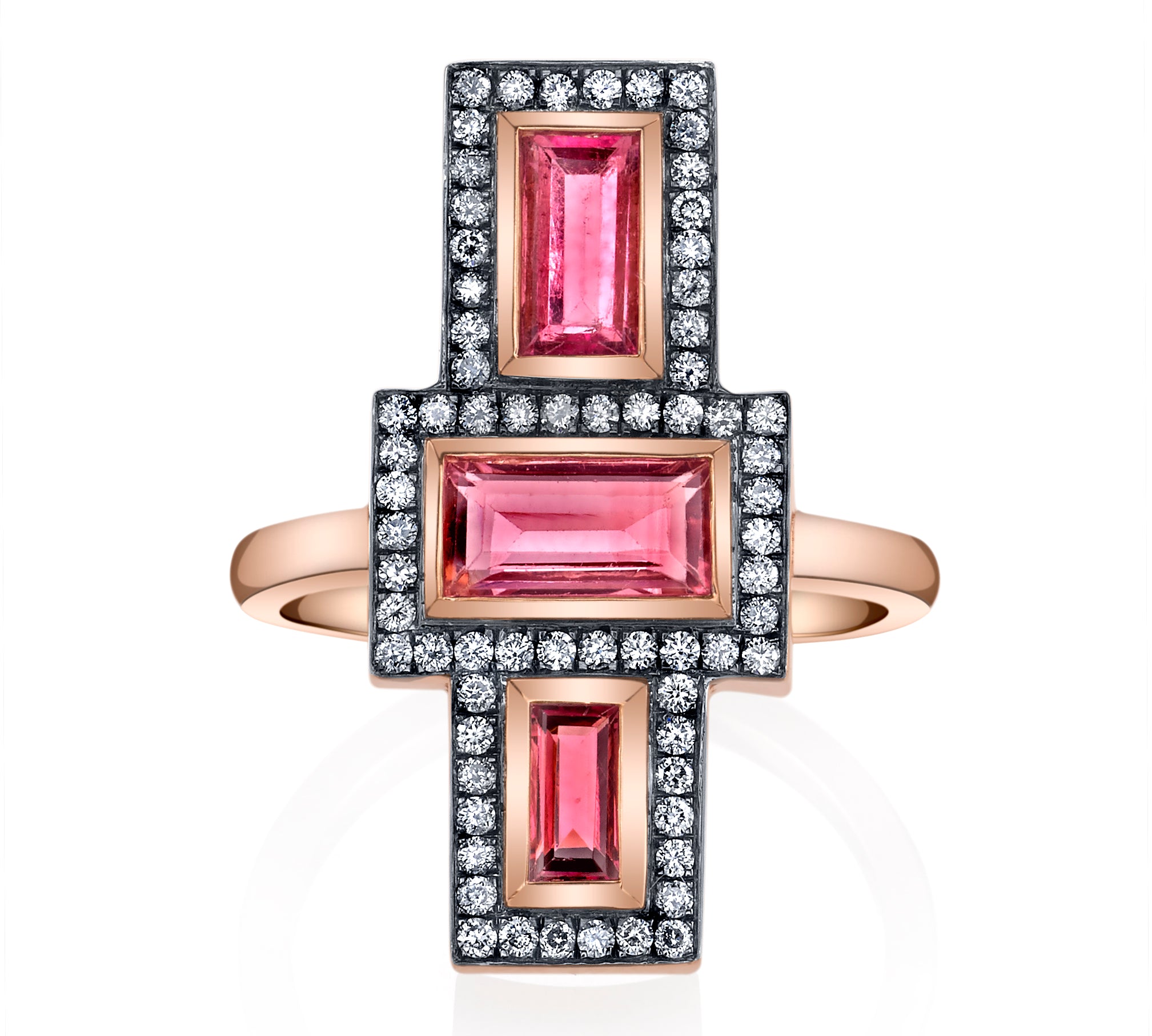 Tourmaline 3 Stack Ring Statement Ring Jill Hoffmeister Pink Tourmaline RG
