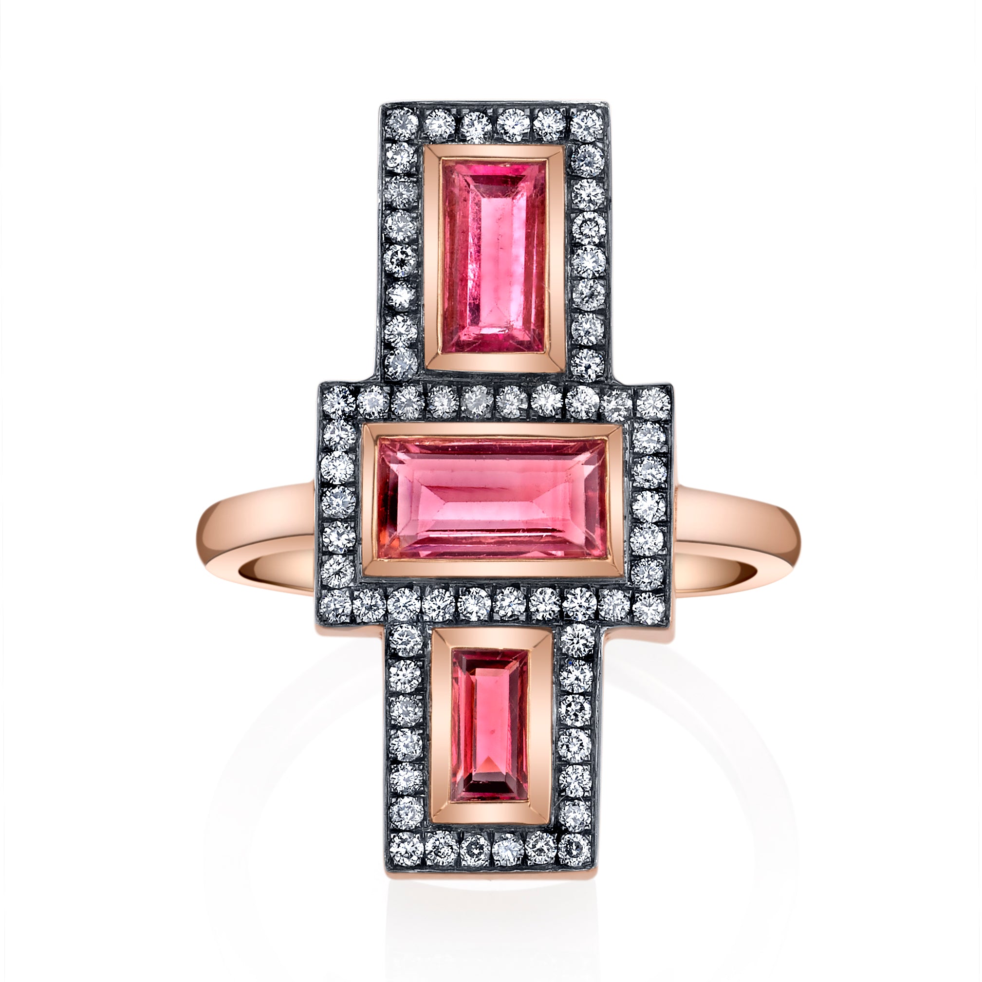 Tourmaline 3 Stack Ring Statement Ring Jill Hoffmeister Pink Tourmaline RG
