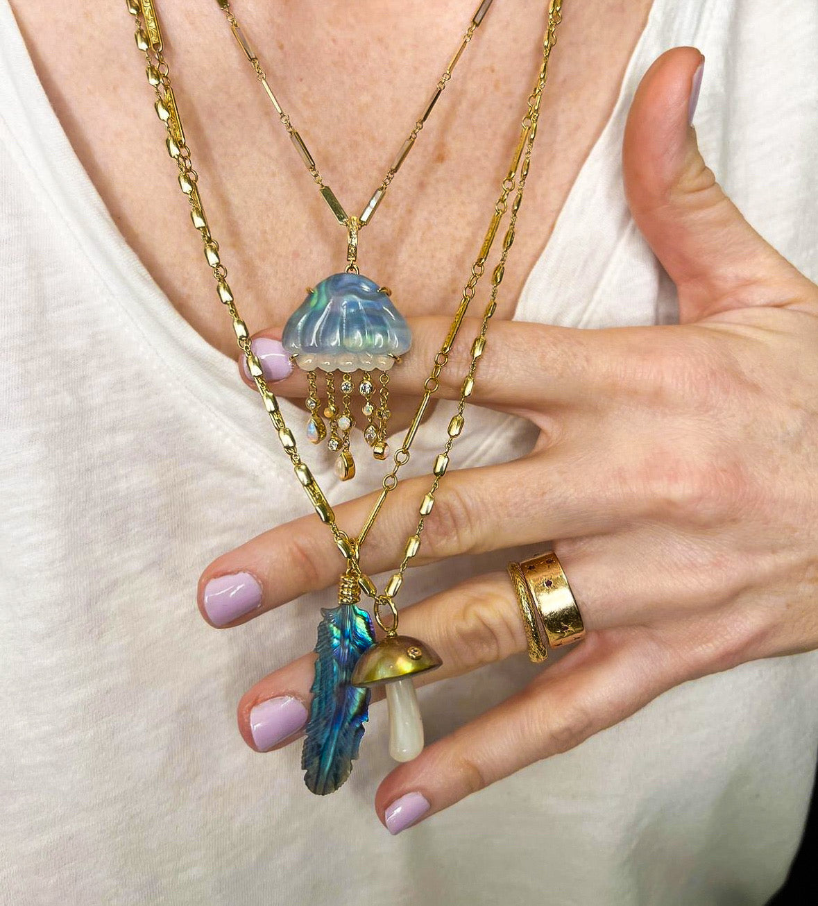 BioLuminescent Jellyfish Charm Pendant Maura Green