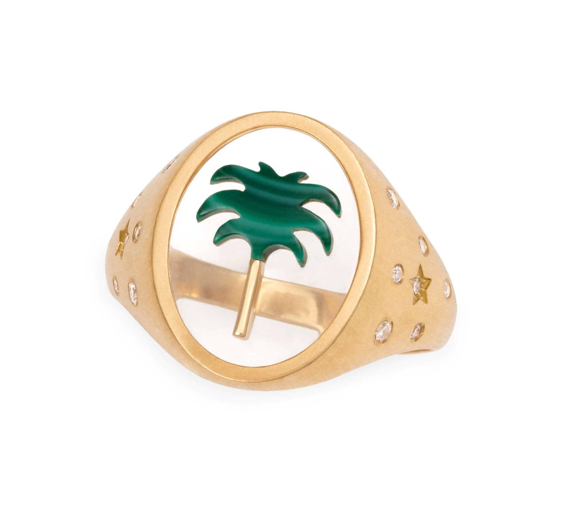 Palm 2.0 Diamond Ring Signet Ring Latelier Nawbar