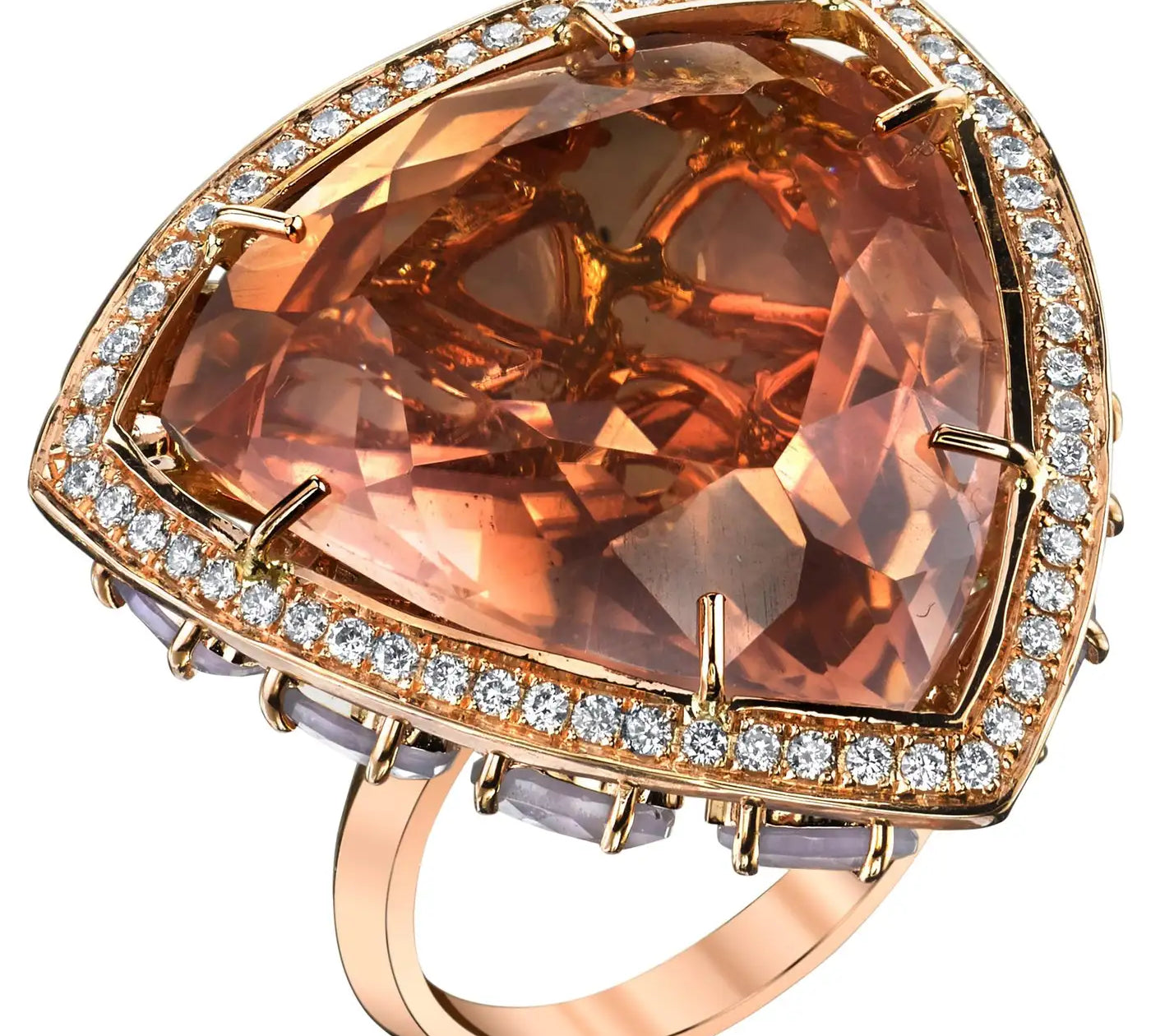 Rose Quartz Horizon Ring Statement Ring Karma El-Khalil 6