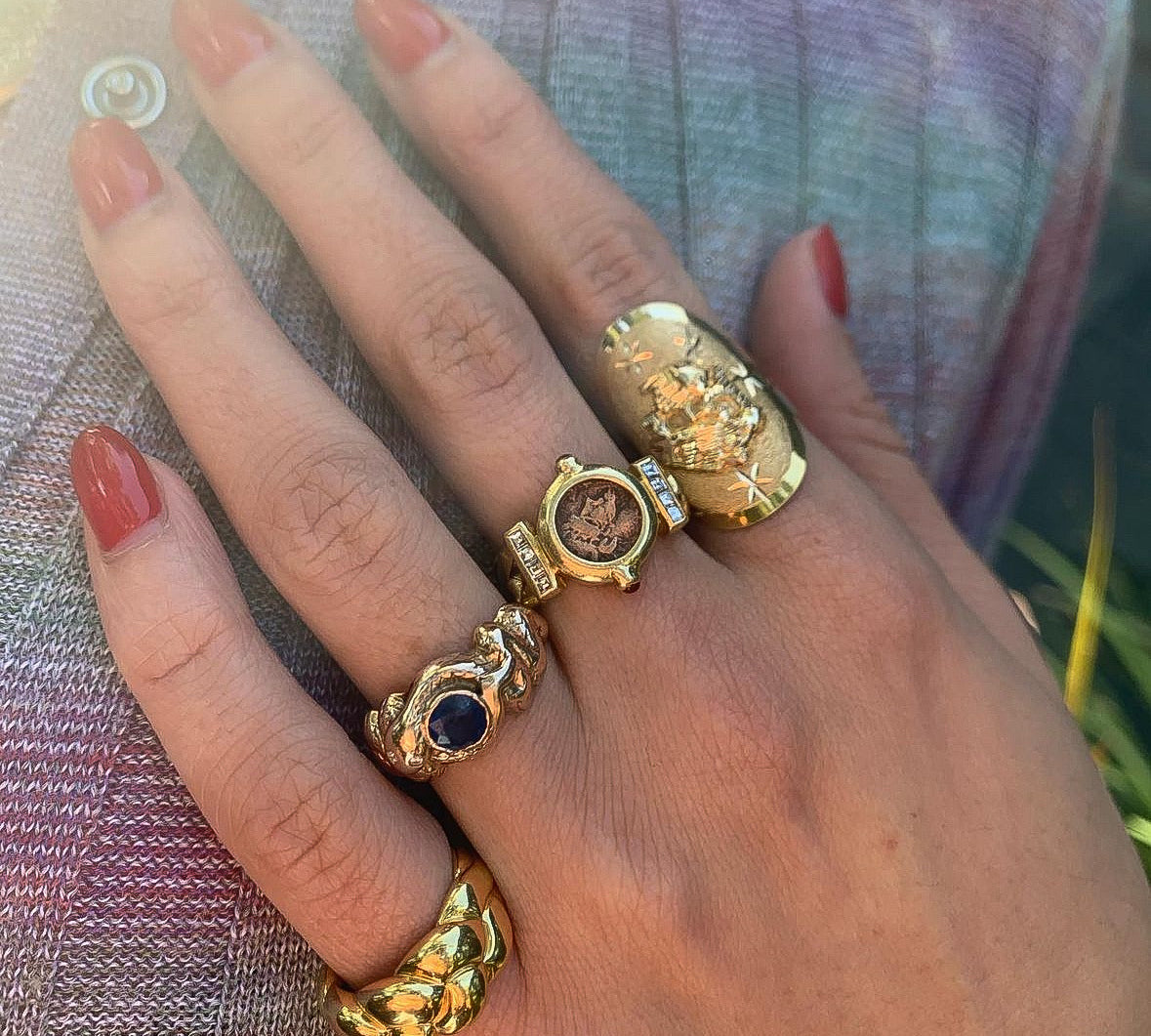 Antique Roman Coin Ring Statement Ring Roseark Vintage