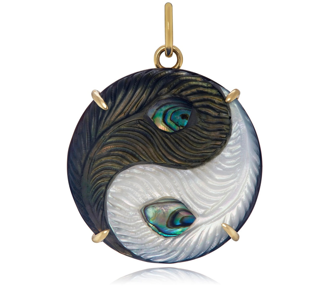 Peacock Feathers Yin Yang Pendant Pendant Maura Green   