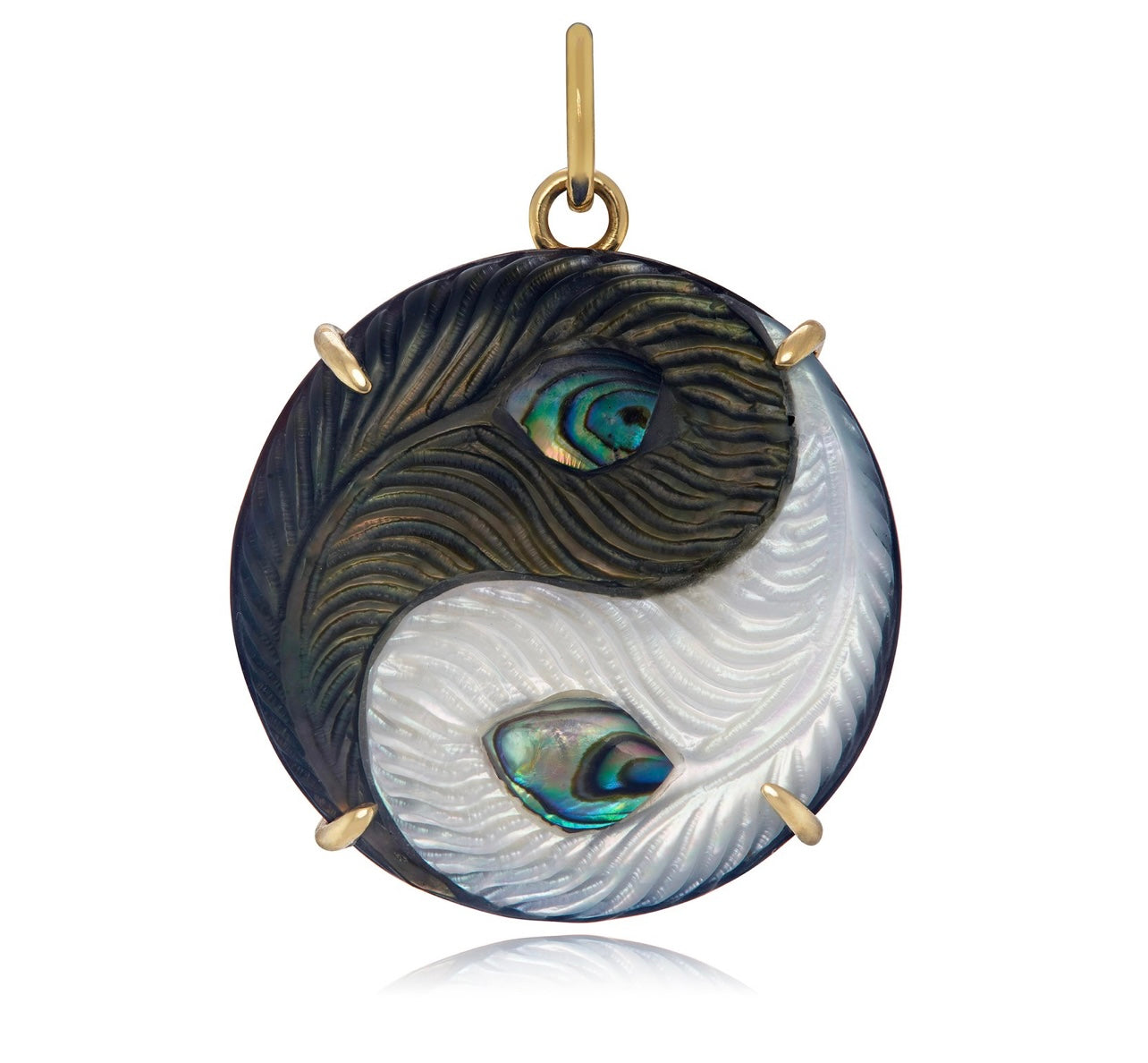 Peacock Feathers Yin Yang Pendant Pendant Maura Green   